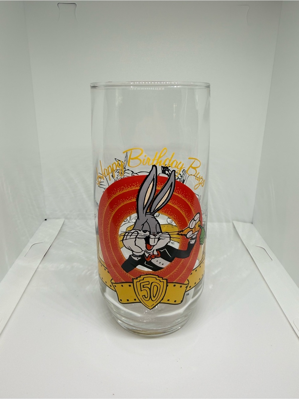 Looney Tunes Bugs Bunny 50th Birthday Glassware - Gray & Red